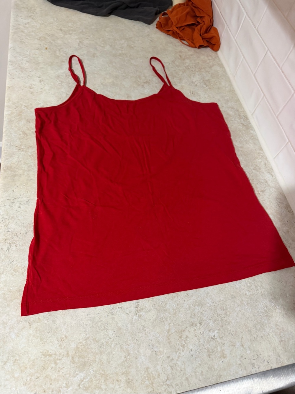 3 Pack XL Cami Tank Tops Time and Tru Maurices Red Orange Gray Adjustable - Picture 3 of 5
